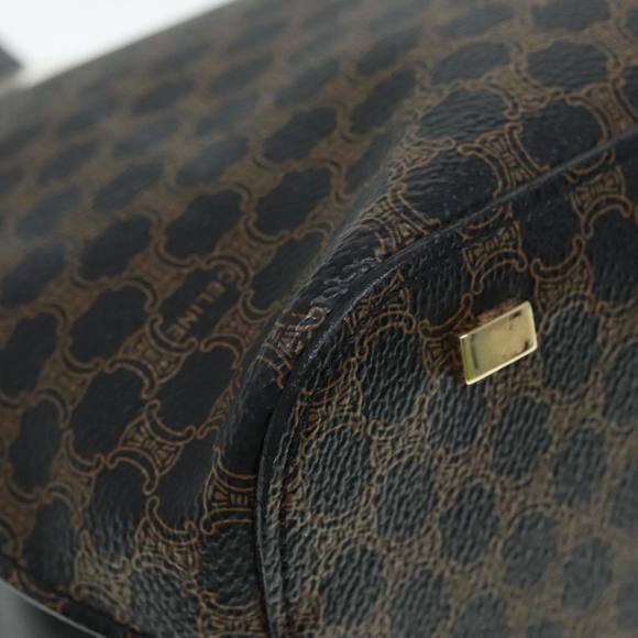 CELINE Macadam Canvas Hand Bag PVC Black Auth 90827 - Picture 15 of 16